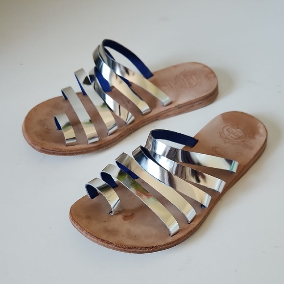 JEFFREY CAMPBELL | Ancient Greek style metallic strappy leather sandals Sz 8 - Picture 1 of 5